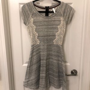 Grey dress with lace detail